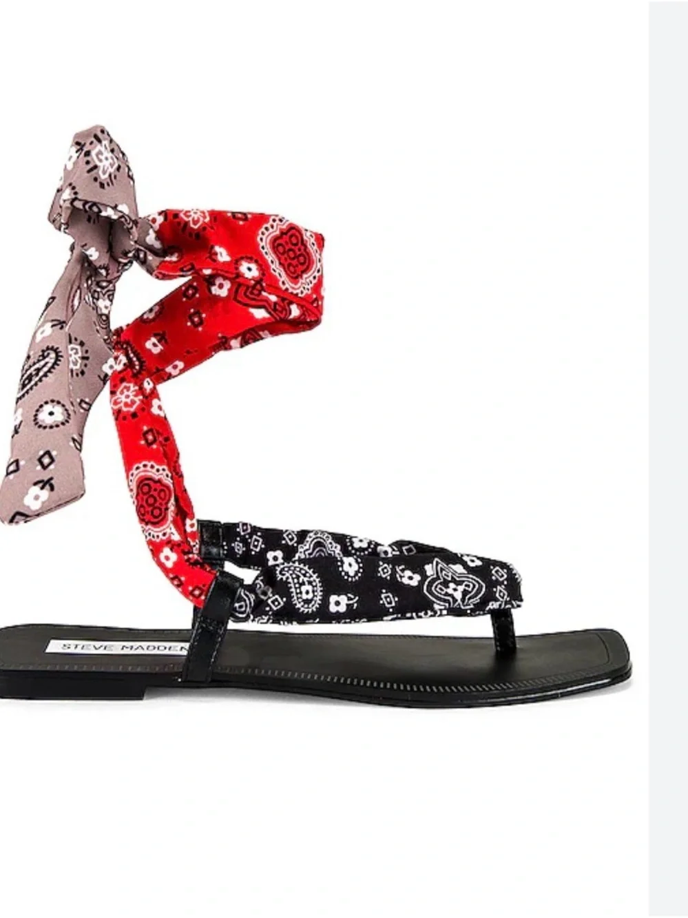 Steve Madden Sasher bandana print wrap-around thong sandals Women size 8 - Picture 3 of 9